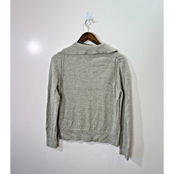 L.L. Bean Womens Linen Polo Sweater Size M Green Preppy Casual Beachy Breathable - Picture 2 of 7